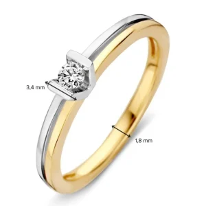 Ring bicolor briljant 0.09 crt.