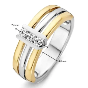 Ring bicolor briljant 0.15 crt.