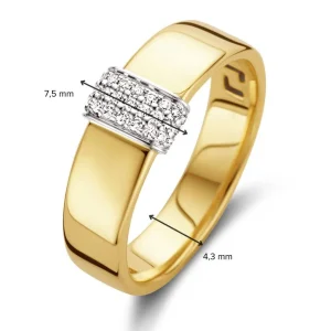Ring bicolor briljant 0.11 crt.