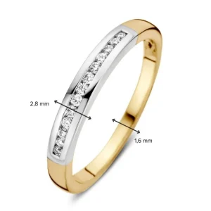Ring bicolor briljant 0.12 crt.
