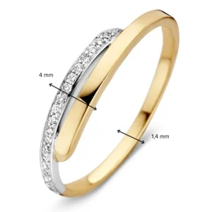 Ring bicolor briljant 0.07 crt.