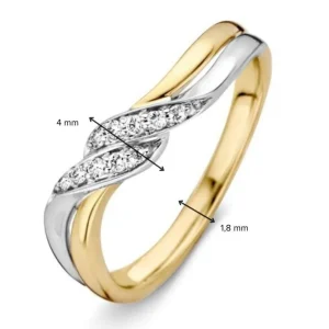 Ring bicolor briljant 0.08 crt.