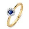 Ring bicolor briljant + saffier