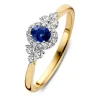 Ring bicolor briljant + saffier