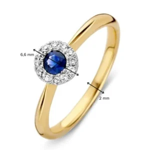 Ring bicolor briljant + saffier