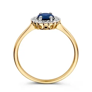 Ring bicolor briljant + saffier