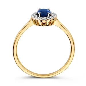 Ring bicolor briljant + saffier