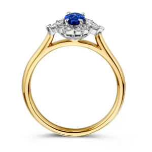Ring bicolor briljant + saffier