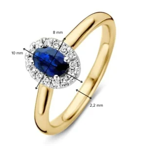 Ring bicolor briljant + saffier
