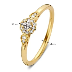 Ring geelgoud briljant 0.21 crt.