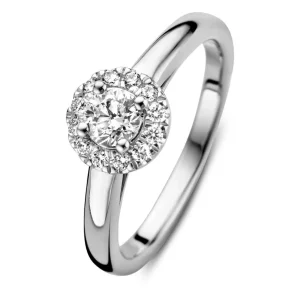 Ring witgoud briljant 0.45 crt.