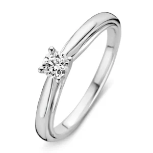Ring witgoud briljant 0.25 crt.