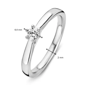 Ring witgoud briljant 0.14 crt.