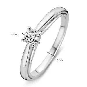 Ring witgoud briljant 0.25 crt.