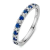 Ring witgoud briljant + saffier