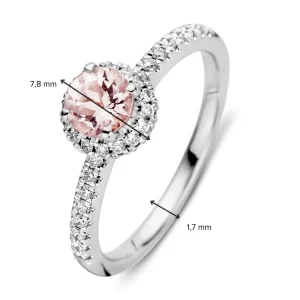 Ring witgoud morganiet + briljant