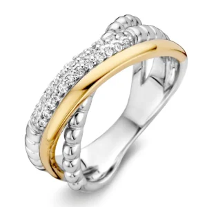 Ring zilver/goud zirkonia