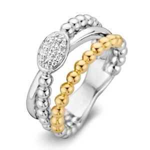 Ring zilver/goud zirkonia