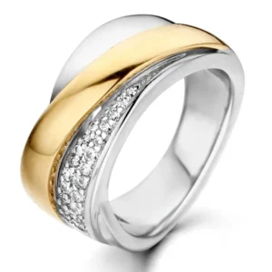 Ring zilver/goud zirkonia