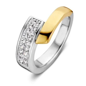 Ring zilver/goud zirkonia