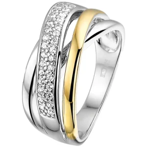 Ring zilver/goud zirkonia
