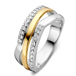 Ring zilver/goud zirkonia