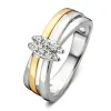 Ring zilver/goud zirkonia