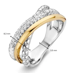 Ring zilver/goud zirkonia