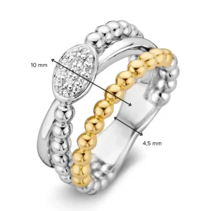 Ring zilver/goud zirkonia