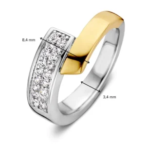 Ring zilver/goud zirkonia