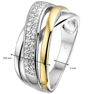 Ring zilver/goud zirkonia