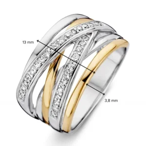 Ring zilver/goud zirkonia