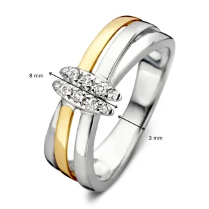 Ring zilver/goud zirkonia