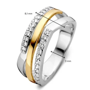 Ring zilver/goud zirkonia