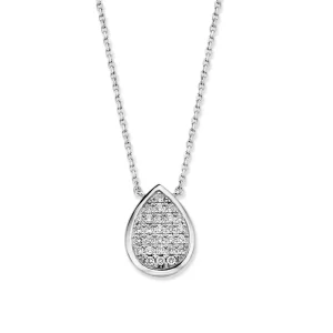 Witgouden druppel hanger met briljant | Excellent Jewelry