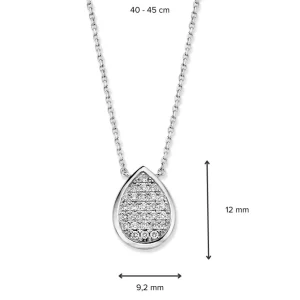 Witgouden druppel hanger met briljant | Excellent Jewelry