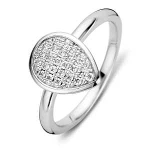 Witgouden ring druppelvorm met diamant | Excellent Jewelry