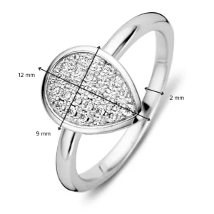 Witgouden ring druppelvorm met diamant | Excellent Jewelry