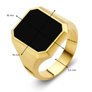 Zegelring achtkant onyx massief