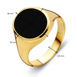 Zegelring ovaal onyx massief