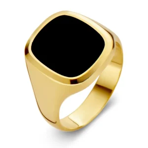 Zegelring stomphoek onyx massief
